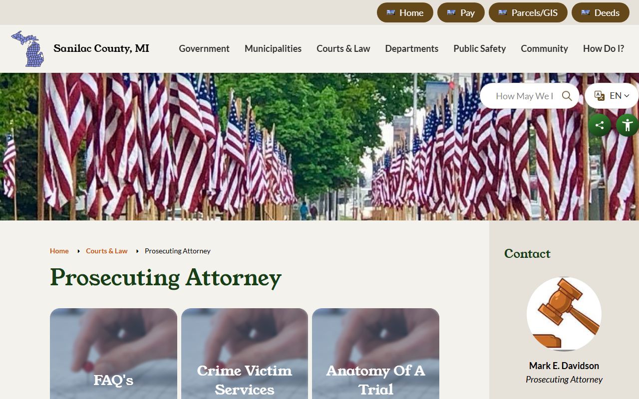 Sanilac County Prosecuting Attorney court records after arrest